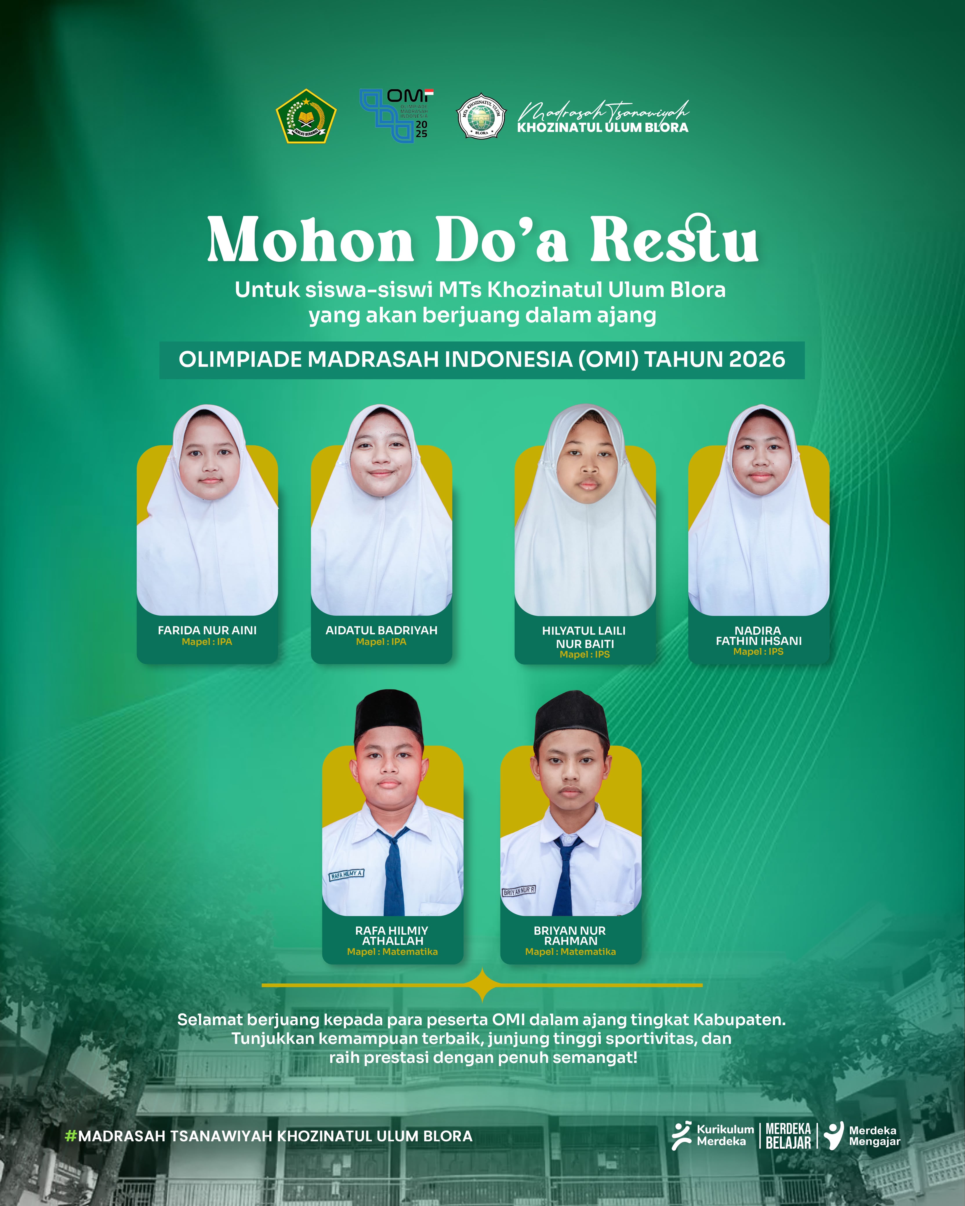 Siswa MTs Khozinatul Ulum Blora Siap Berlaga di Olimpiade Madrasah Indonesia (OMI) 2026